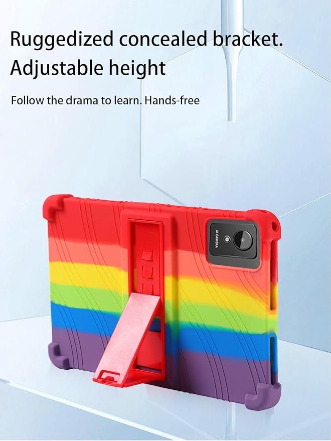 for Aobante K50 Android 15 15 Gaming Tablet10 2.5K Ultra Clear Display Tablet Model CaseSoft Silicone Adjustable Stand Cover Lightweight Kids FriendlyBlack.