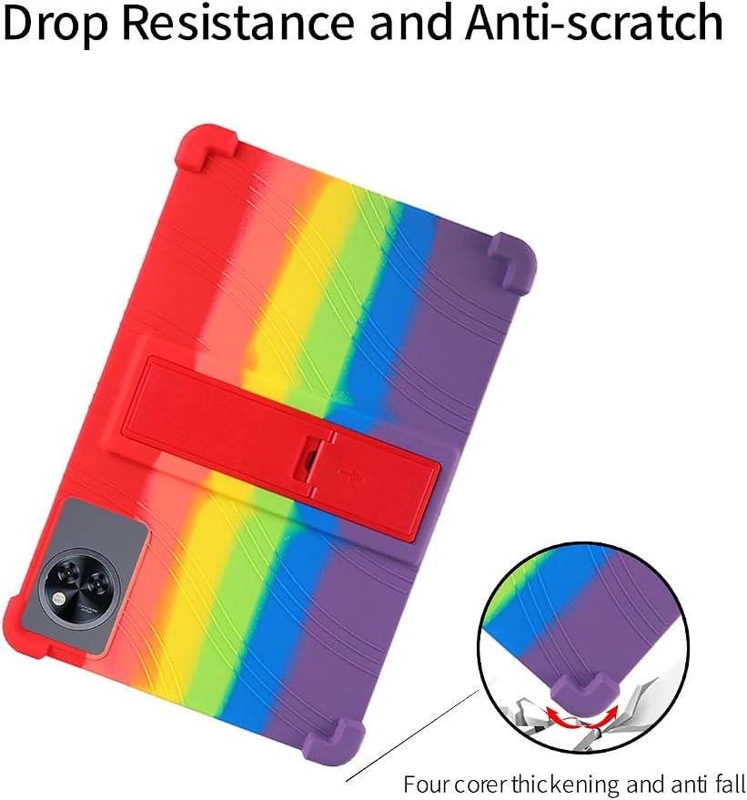 for DOOGEE Tab A9 pro+ Tablet 10.92 inch Tablet CaseBOVUGAC Soft Silicone Adjustable Stand Shockproof Kids Friendly for DOOGEE Tab A9 pro Plus 10.92 Tablet(Black)