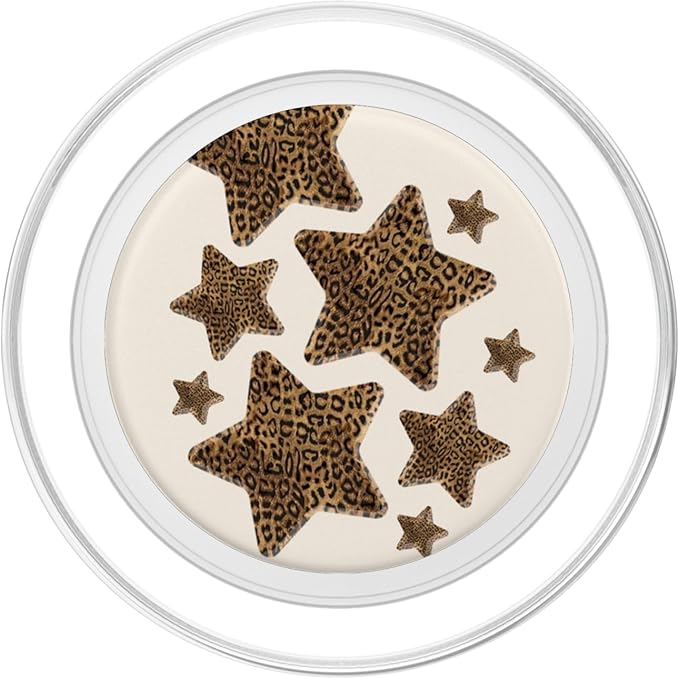 Cute Aesthetic Stars Cheetah Pattern Leopard Print Girly Y2k PopSockets Adhesive PopGrip