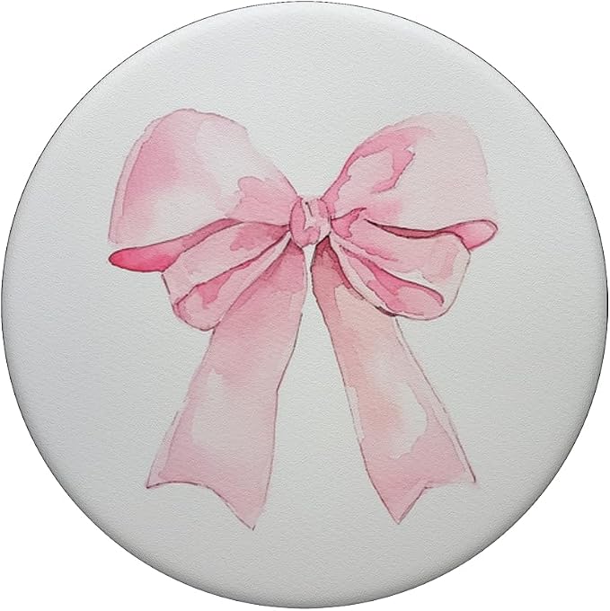 Girly || Watercolour Bow || Coquette || Aesthetic Pink Bow PopSockets Adhesive PopGrip