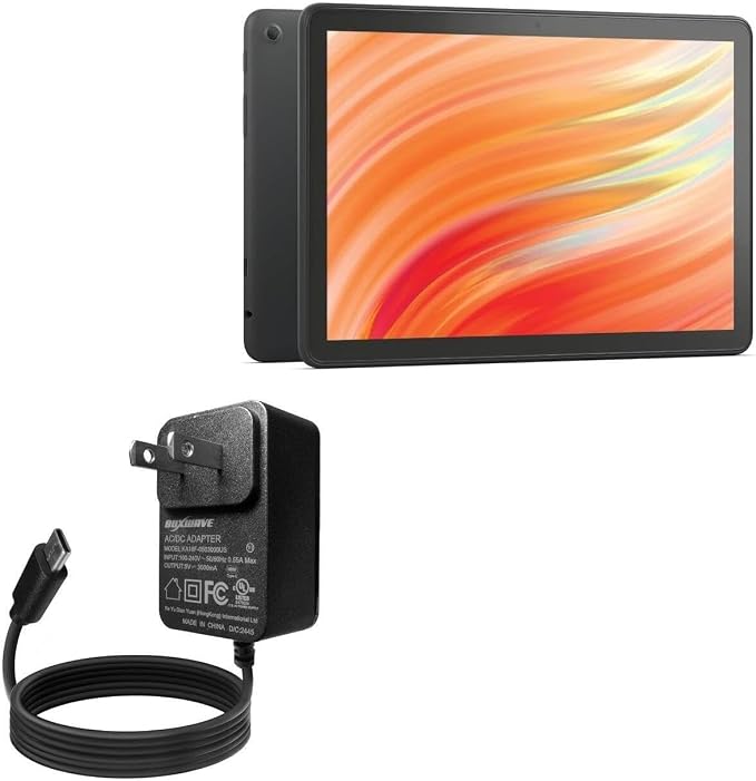 BoxWave Charger Compatible with Amazon Fire HD 10 (2023) B0BL5PYD69 - Wall Charger Direct (15W) Rapid Charge Your Device with Built-in 3ft Cable