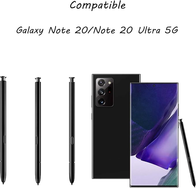 2 Pack Note 20 S Pen Replacement for Samsung Galaxy Note 20 Pen(Black) | Note 20 Stylus PenNote 20 Ultra S Pen Compatible with Samsung Galaxy Note 20/Note 20 Ultra All Version SpenNoBluetooth