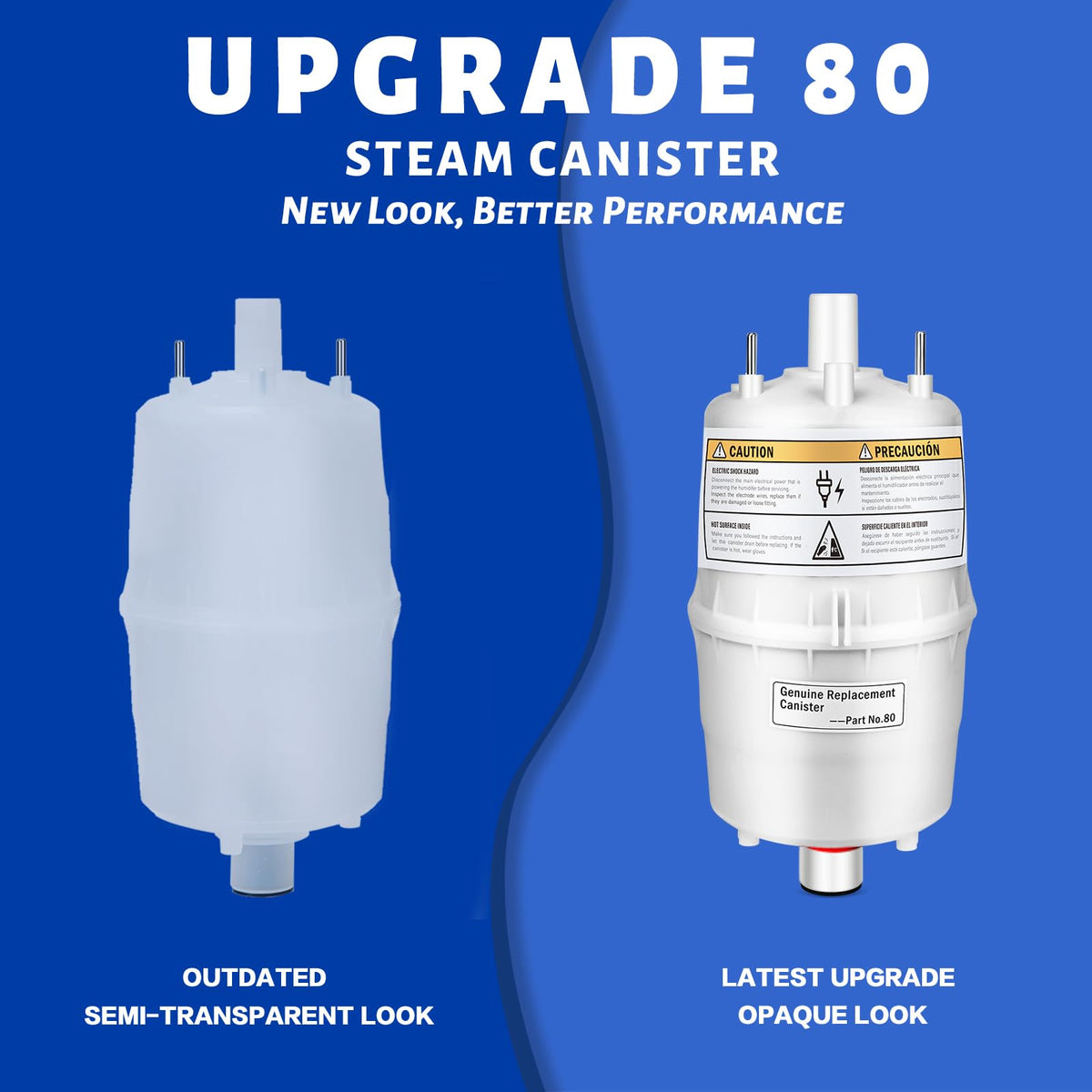 80 Canister Substitute for Aprilaire 800 Replacement Canister OEM, 80 Steam Canister Replacement for Aprilaire 800 Canister, 80 Canister for Aprilaire 800 801 865 866 Whole House Humidifiers 2 Pack