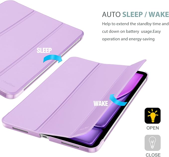 ProCase Smart Case for iPad Air 11-inch M4/M3/M2 &amp Air 10.9 5th/4th Gen | Hard Back Cover with Auto Sleep/Wake Slim Lightweight Case for iPad Air 11 2026/25/24 &amp 10.9 2022/2020-Aqua