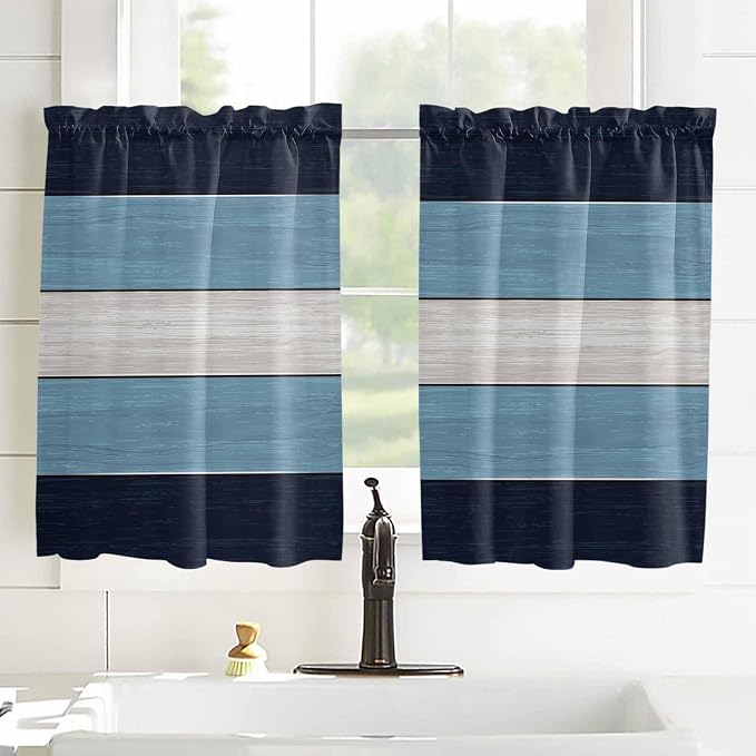 Vintage Country Woodcuts Window Valance Curtains, 2 Panel
