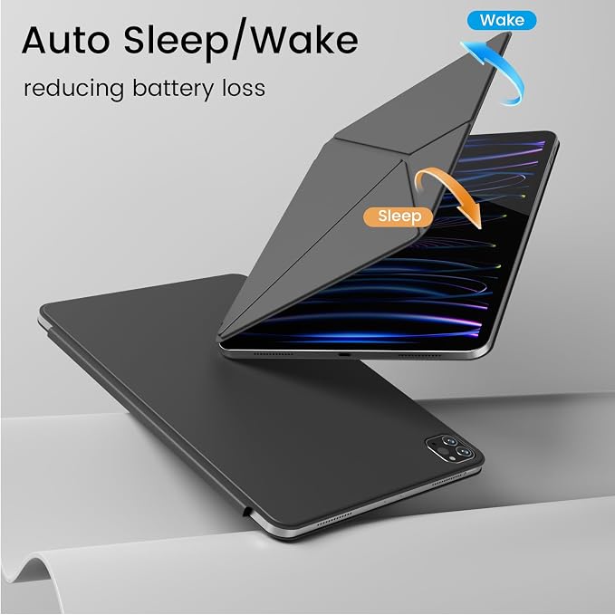 Magnetic Case for iPad Pro 11 Inch 4th/3rd/2nd Gen Black | Magnetic Attachment Support 2nd Gen Pencil Charging Slim &amp Light Folio Stand Case for iPad Pro 11'' 2022/2021/2020
