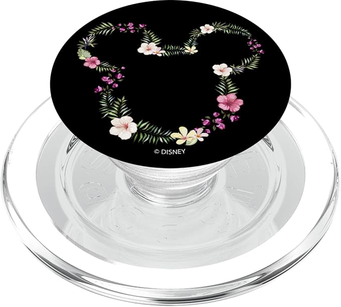 Disney Mickey &amp Friends Mickey Hawaiian Floral Outline Ears PopSockets Swappable PopGrip