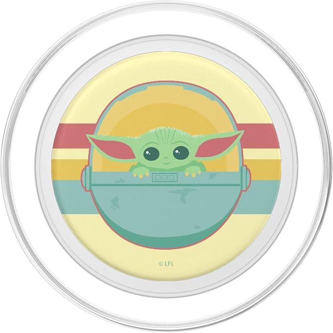 Star Wars The Mandalorian The Child Retro Rainbow Portrait PopSockets Adhesive PopGrip