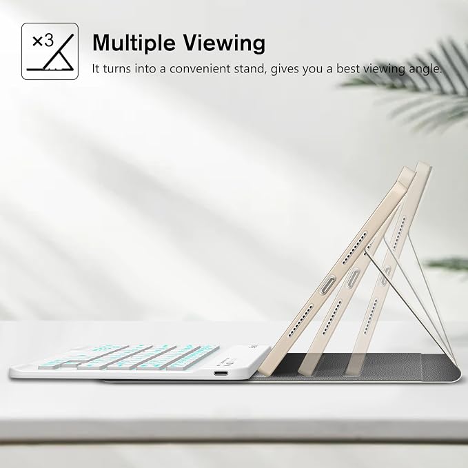 FINTIE Keyboard Case for iPad mini 7th Generation (A17 Pro) / mini 6 8.3 | Detachable Magnetic Bluetooth Keyboard Soft TPU Cover Multi-Angle Viewing Pencil Holder Backlight/Fantasy Ombre