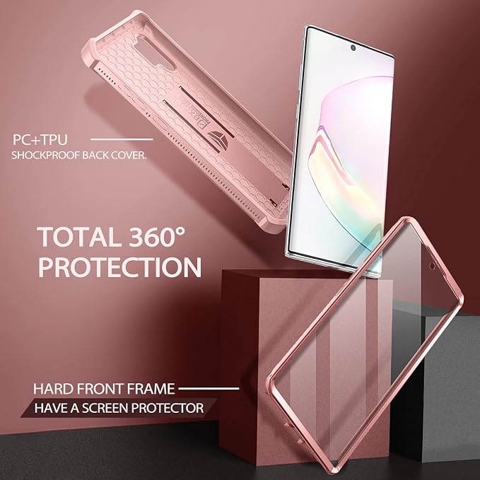 Dexnor for Samsung Galaxy Note 10+ Plus Case [Built in Screen Protector and Kickstand] Heavy Duty Military Grade Protection Shockproof Protective Cover for Samsung Galaxy Note 10 Plus (Army Green)