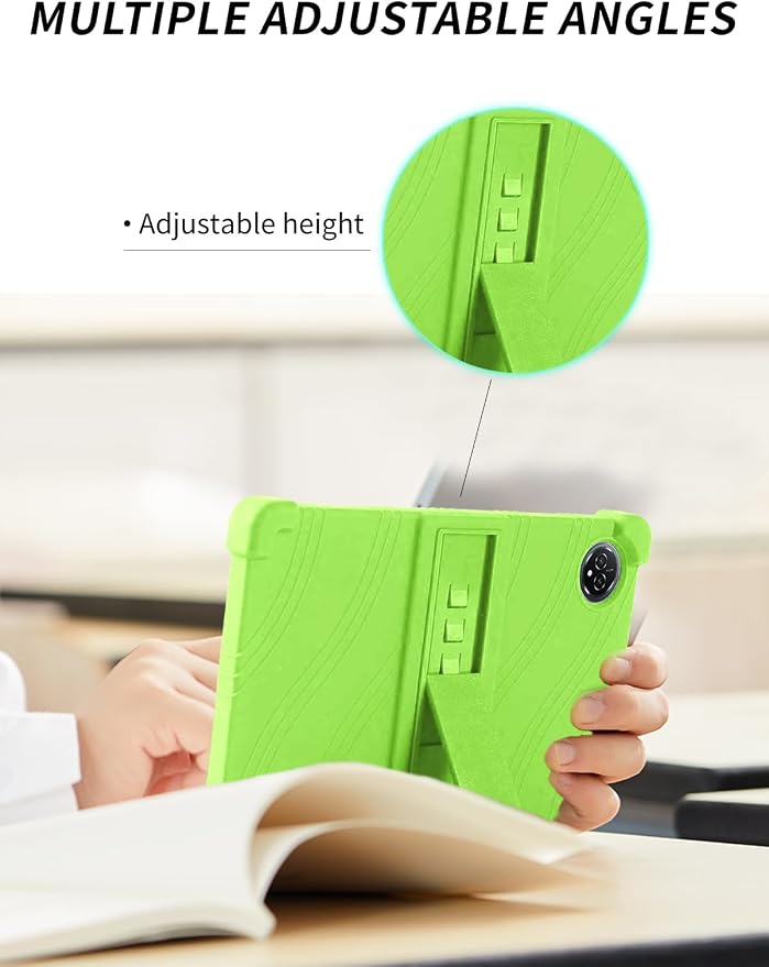 Case for Raemond K80 Tablet 10 Inch Android 15WUNIAK Hollow Back DesignHeat Dissipation Shockproof Lightweight Adjustable Kickstand Silicone Shell&ampKids Friendly Soft CaseBlack