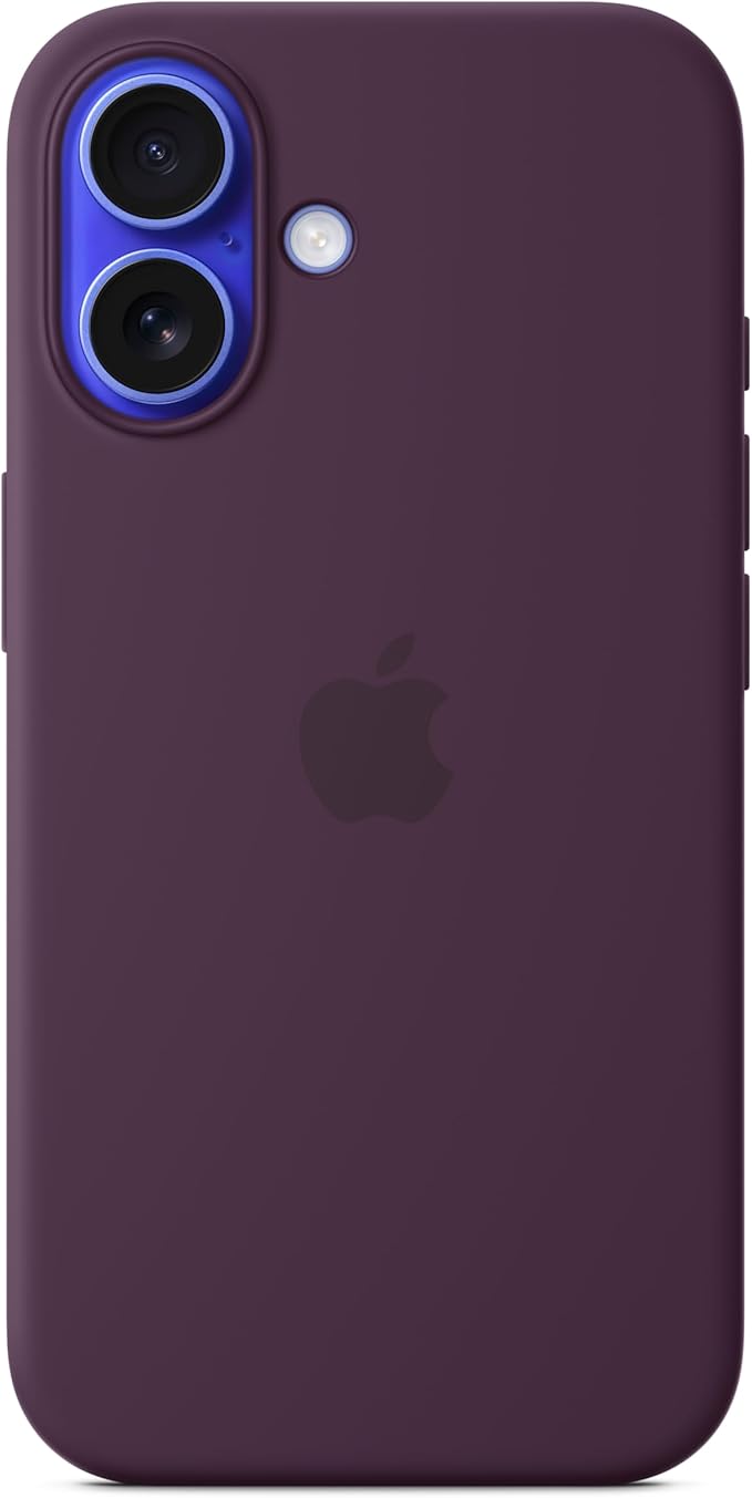 Apple iPhone 16 Silicone Case with MagSafe and Camera Control: Lightweight Phone Case, Wireless Charging Compatible, Smooth Matte Finish; Plum
