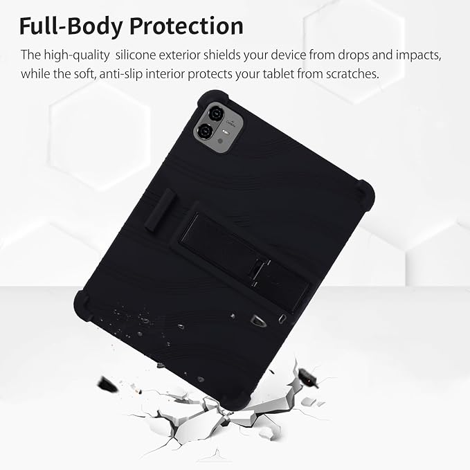 Case for TECLAST Artpad Pro 12.7-Inch Tablet – Shockproof Silicone Protective Cover with Kickstand Drop-Resistant Business Style (Black)