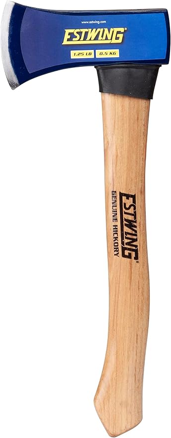 Estwing Axe, 14 Inch Handle, 1.25 lb Head with Hickory Wood Handle, Model #62370
