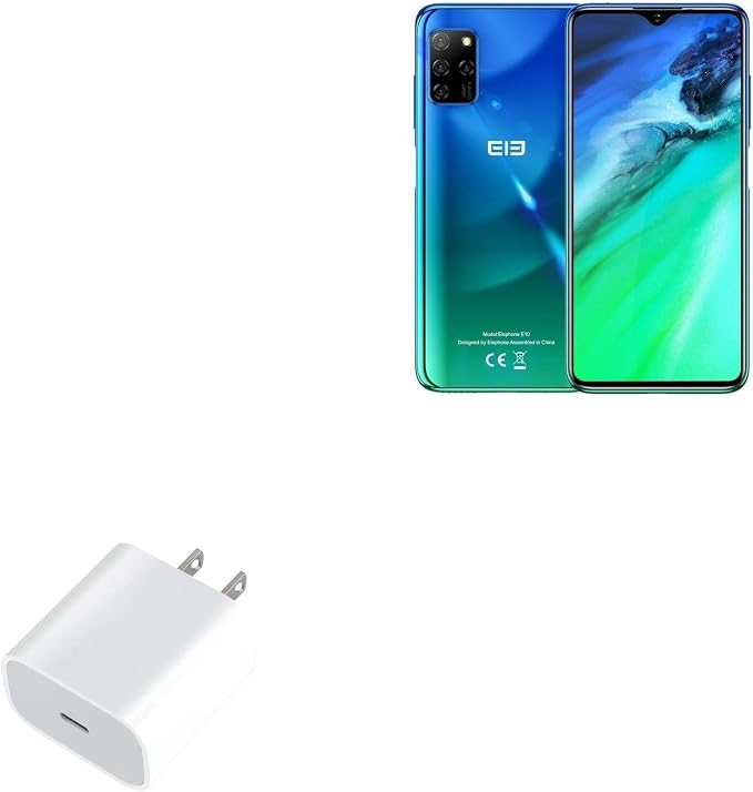 BoxWave Charger Compatible with Elephone E10 - PD GAN miniCube (30W) 30W Tiny PD GAN Type-C Wall Charger - Winter White
