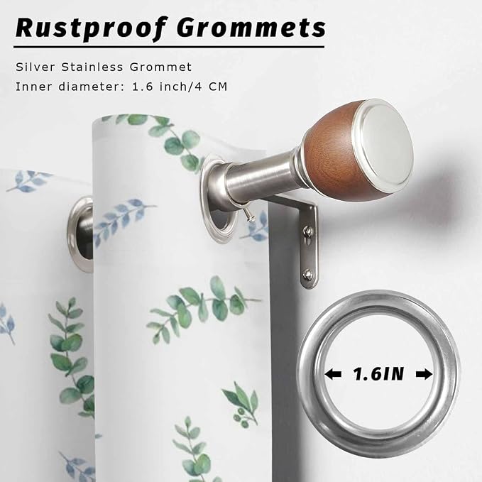Leaf Outdoor Curtains for Patio Summer Jugal Leaves Pastoral Plant Waterproof