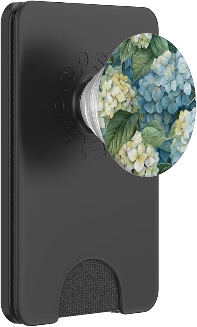 Hydrangea Watercolor Wildflower Pattern Graphic PopSockets PopGrip for MagSafe