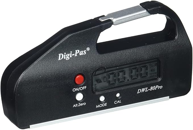 DigiPas DWL80PRO Pocket Size Digital Level, Electronic Angle Gauge, Protractor, Angle Finder, Bevel Gauge, 0.05° 4 inch, Black
