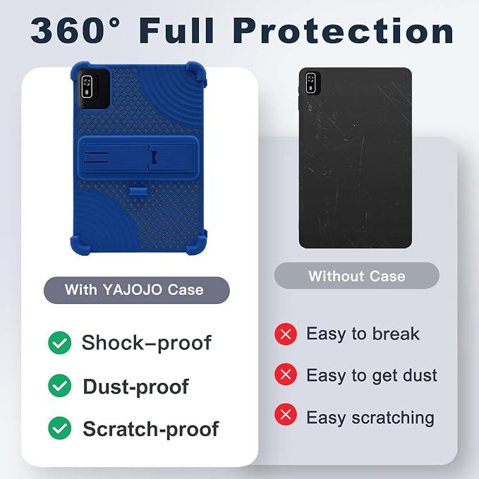 Case for Topsand Topsand-G12PRO Android 15 Tablet 10 inchHeat Dissipation Tablet CaseSoft Silicone Protector CoverKids FriendlyAdjustable Stand Cover4 Corners Thicken Shockproof Blue