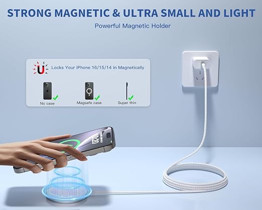 Magnetic Wireless Charger for iPhone 17 16 15 10FT Fast Phone Charging Pad | with USB C Wall Charger Fast Block For iPhone 17 Pro Max/17/iPhone 16 Pro Max/15/Plus/Pro/14/13/12 SeriesAirPods 4/3/2/Pr