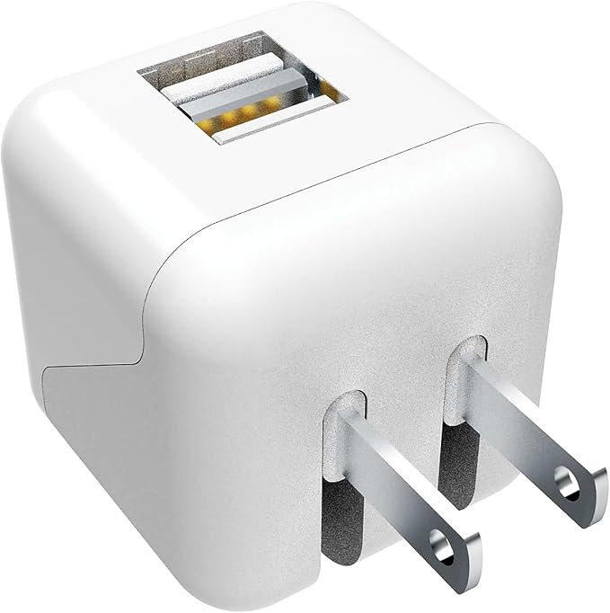 XYS-242WCWT 2.4-Amp Dual USB Wall Charger (White)