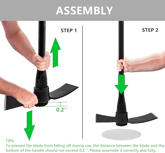 Garden Pick Cutter Mattock, 36" Heavy Duty Pick Axe with Forged Heat Treated Steel Blades Hoe for Weeding, Prying and Chopping, Digging Tool with Fiberglass Handle (5LB-with 36" Fiberglass Handle)