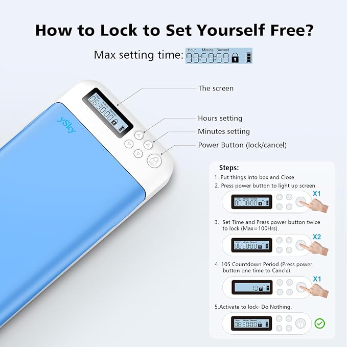 Cell Phone Lock Box with TimerPortable Timed Phone Lock Box for iPhone and Android Phones Self-Control Timer Phone Locker to Help KidsStudents Focus Back