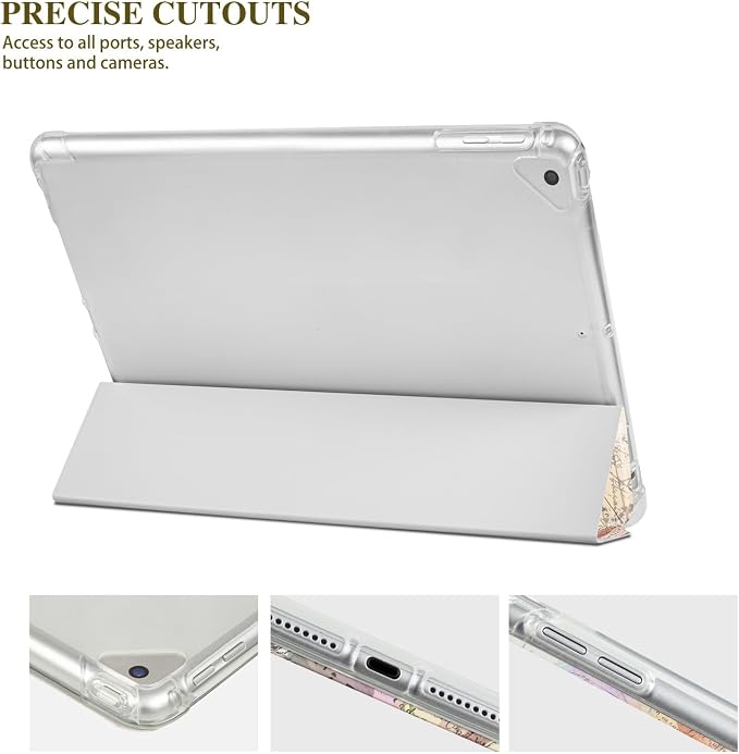 Vimorco for iPad 5th/6th Generation Case 9.7 Inch 2017/2018 for iPad Air 1/2 Case 2013/2014 Pencil Holder/2 Viewing Stands/Typing Stand/Slim Cover for iPad 5/6 Gen Blue Flower Floral