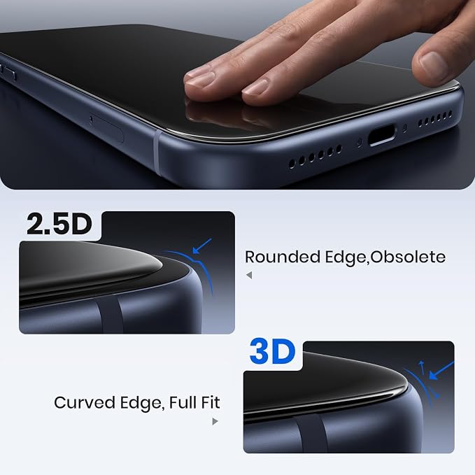 WSKEN Privacy Screen Protector for iPhone 17 Pro - Full Coverage Tempered Glass 24° Anti Spy Private Screen Auto Alignment Installation Tool Full Edge Case Friendly Protector