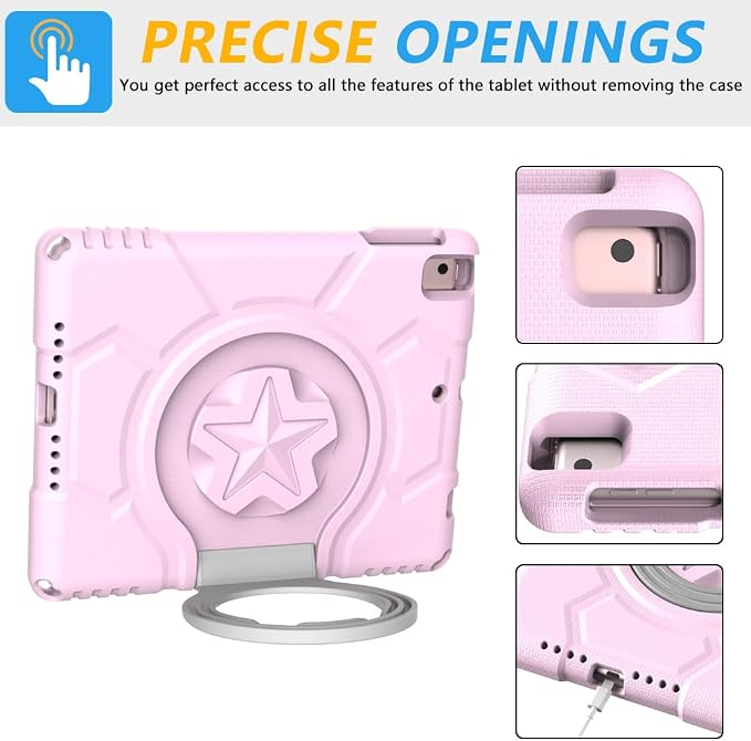 Kids Case for iPad 5th/6th Generation 9.7-inch 2017/2018 Release Lainergie iPad Air 2 Case with Screen Protector iPad Pro 9.7 Protective Cover Case Lightweight Shockproof with Handle Stand Black