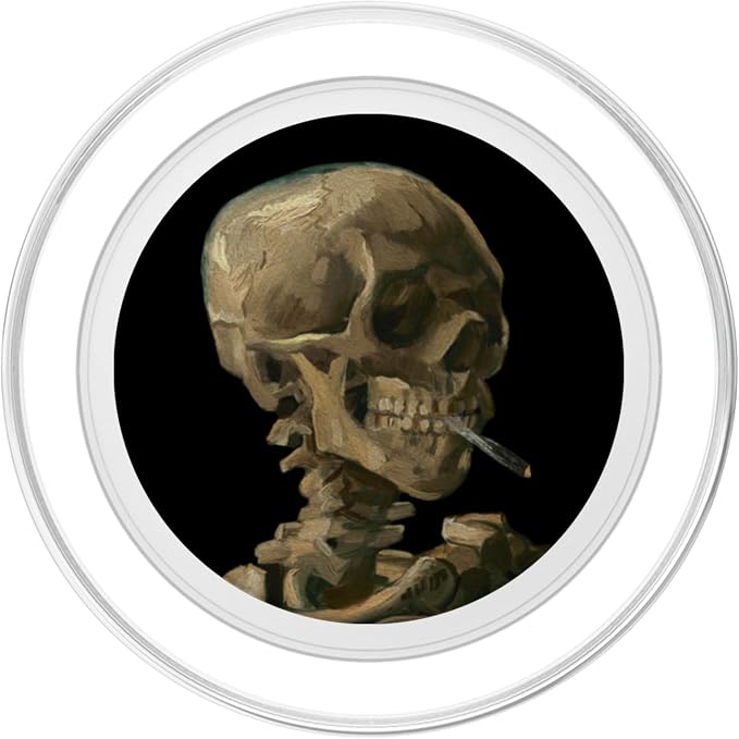 Vintage Van Gogh Skull-Van Gogh Head of A Skeleton Halloween PopSockets Adhesive PopGrip
