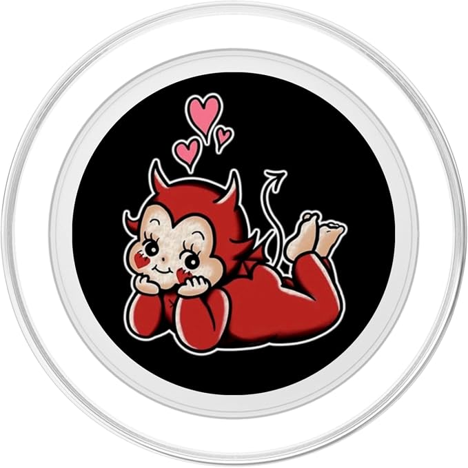 Kewpie Baby Devil Cupid Love Traditional Tattoo Flash PopSockets PopGrip for MagSafe