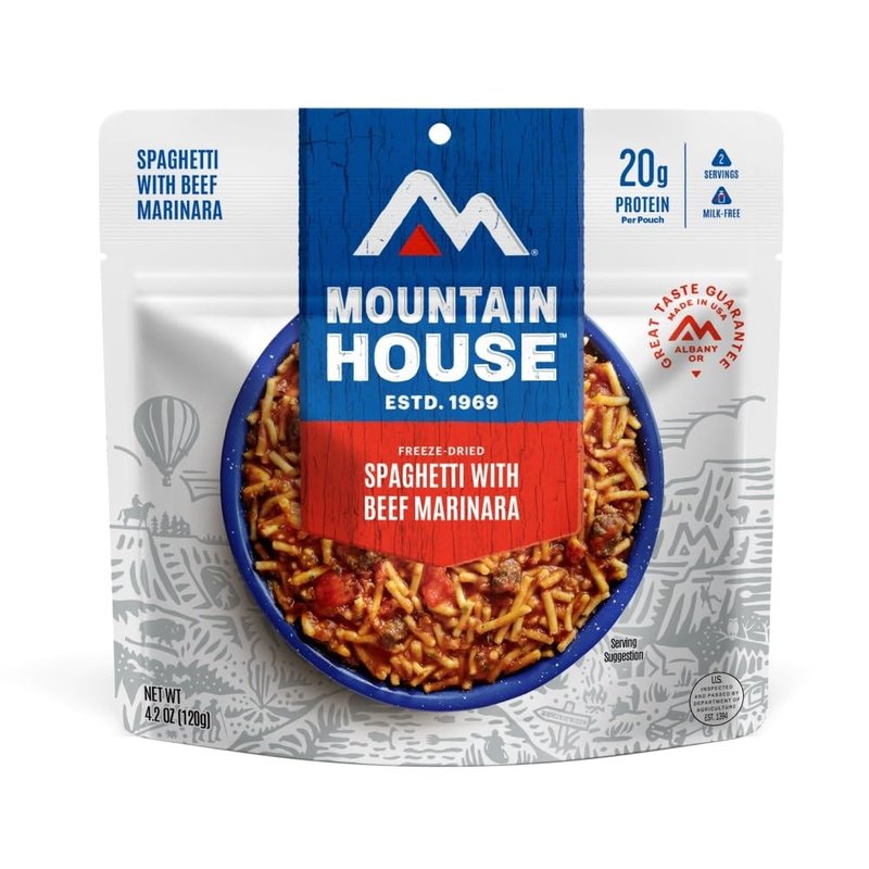 Mountain House Spaghetti with Beef Marinara | Freeze Dried Backpacking & Camping Food |2 Servings
