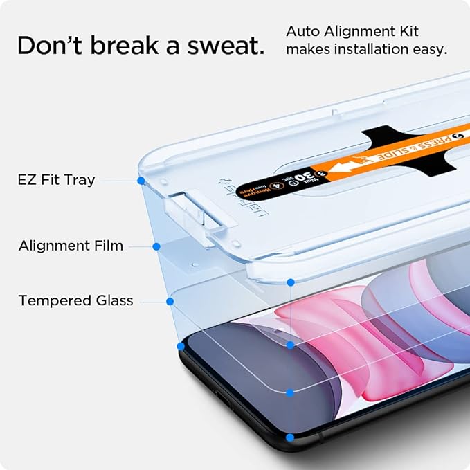 Spigen Tempered Glass Screen Protector [GlasTR EZ FIT] designed for iPhone 11 / iPhone XR [6.1 inch] [Case Friendly] - 2 Pack