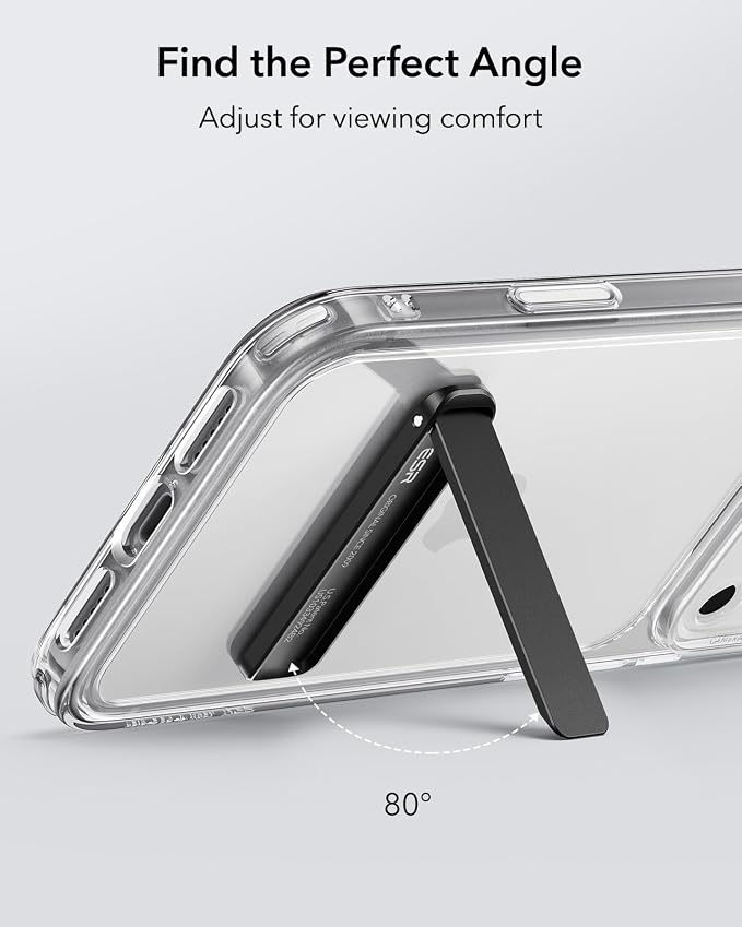 ESR Boost Phone Kickstand Compatible with iPhone 17 Samsung Galaxy | Vertical and Horizontal StandAdjustable Angle Phone Stand for iPhone 17e/16/15/14/13Samsung S26GoogleBlack