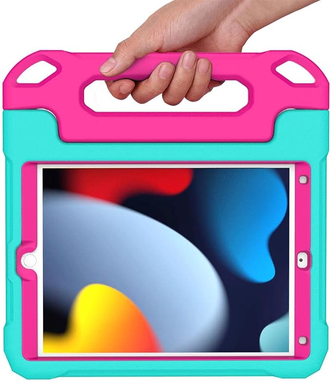 SUPLIK Kids Case for iPad 9th/8th/7th Generation -10.2 inch 2021/2020/2019 Built with Screen Protector Durable Shockproof Handle Stand Case for Apple iPad Gen 9/8/7 Black