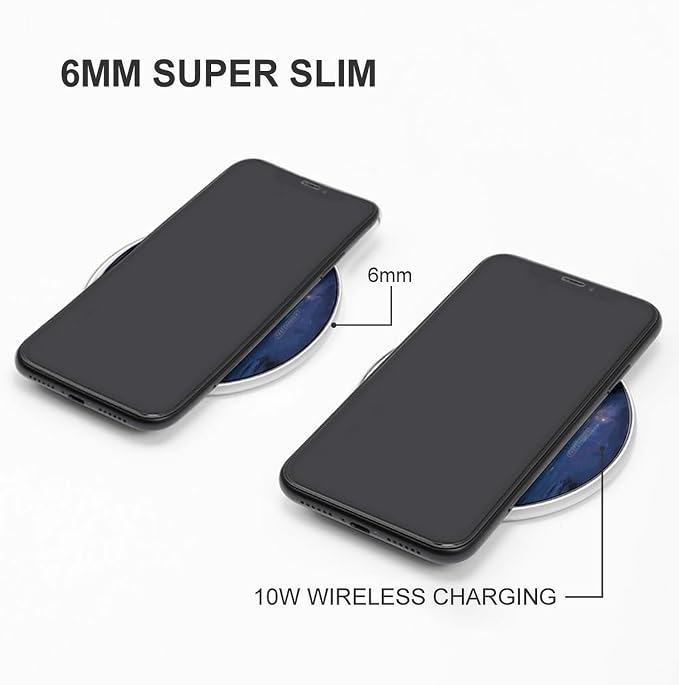 Night Sky Wireless Charger Portable 10W Fast Wireless Charging Pad Compatible with Phone Ultra-Thin Charging Station Lightweight Charger Mat for Travel Home Office Desk