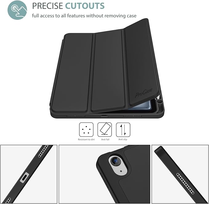 ProCase Smart Case for iPad Air 11-inch M4/M3/M2 &amp Air 10.9 5th/4th Gen | Hard Back Cover with Auto Sleep/Wake Slim Lightweight Case for iPad Air 11 2026/25/24 &amp 10.9 2022/2020-Aqua