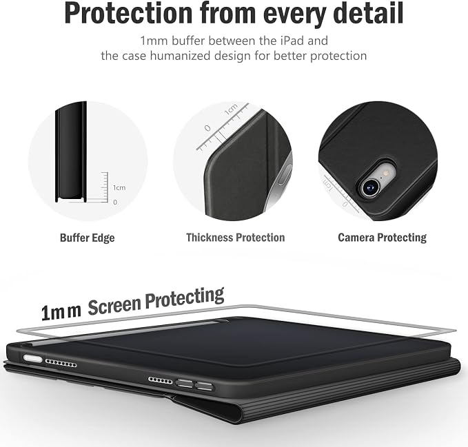 Antbox Case for iPad mini 7 A17 Pro for iPad mini 7th/6th Generation | Built-in Pencil Holder Vegan Leather Smart Cover with Auto Sleep/Wake Stand Function