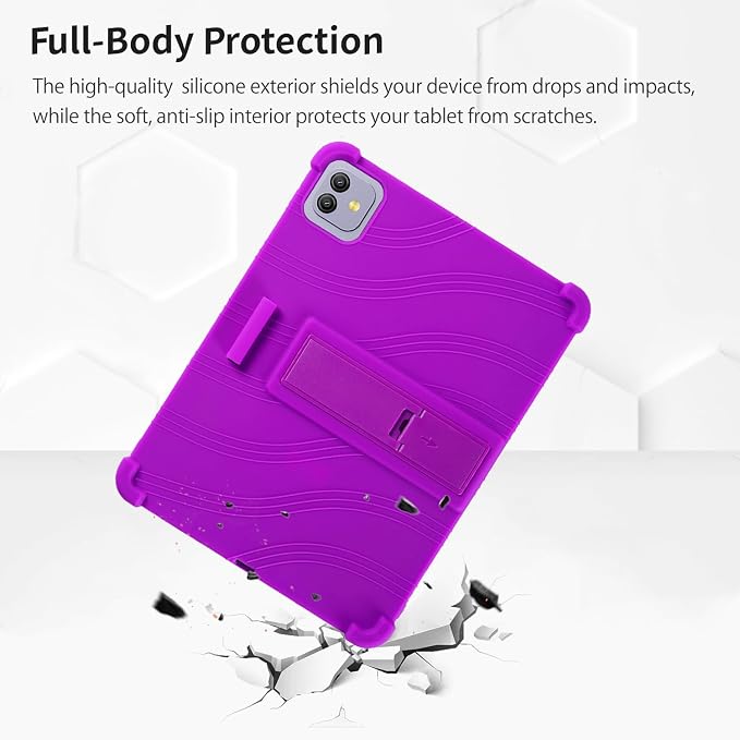 Case for Blackview Link 8 12.7-Inch Tablet – Shockproof Silicone Protective Cover with Kickstand Drop-Resistant Business Style (Black)