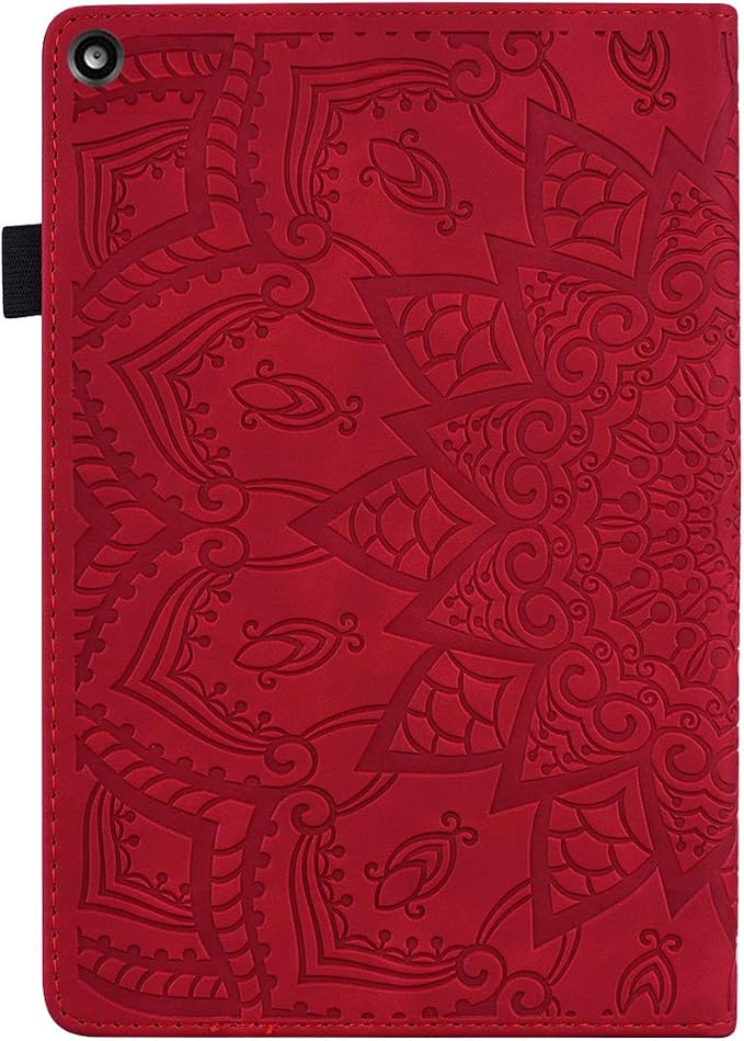 Fire HD 8 Case Slim Folding Stand Auto Wake/Sleep Wallet Case with Cards/Cash Holder for Amazon Fire HD 8(8th/7th/6th Gen 2018/2017/2016 Release)-Black