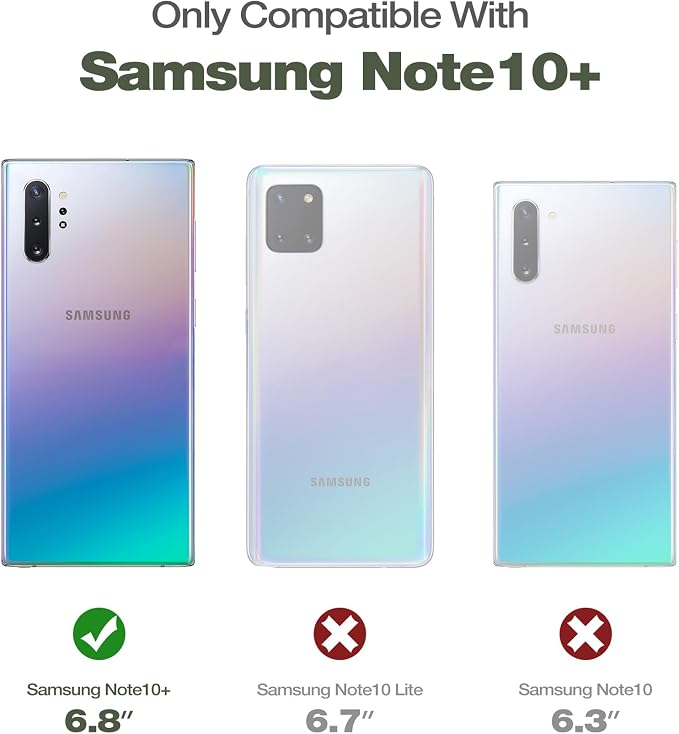 Dexnor for Samsung Galaxy Note 10+ Plus Case [Built in Screen Protector and Kickstand] Heavy Duty Military Grade Protection Shockproof Protective Cover for Samsung Galaxy Note 10 Plus (Army Green)