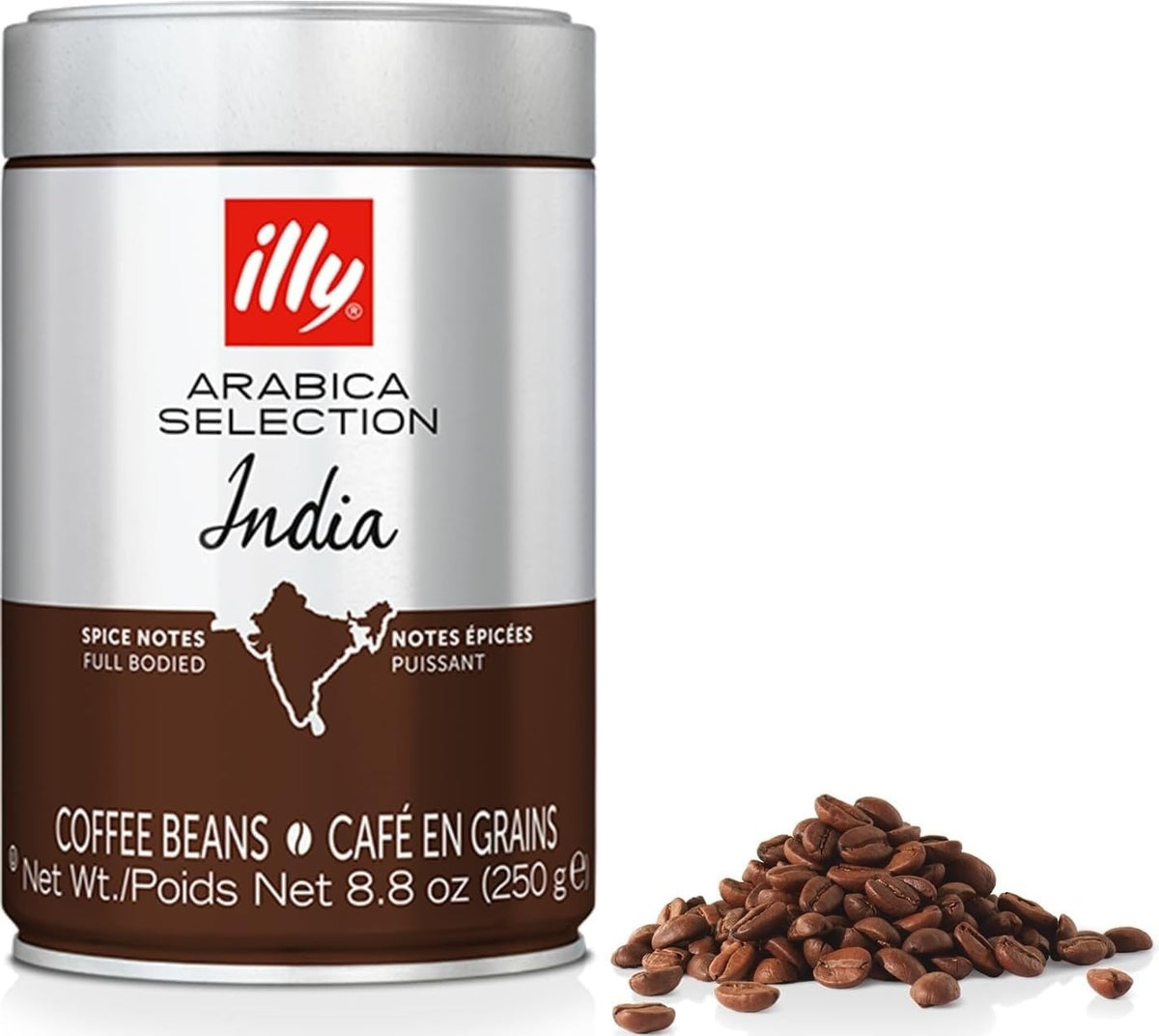Illy Intenso Whole Bean Coffee, Dark Roast, Intense, Robust And Full Flavored With Notes Of Deep Cocoa, 100% Arabica Coffee, No Preservatives, 8.8 Ounce (Pack Of 1)