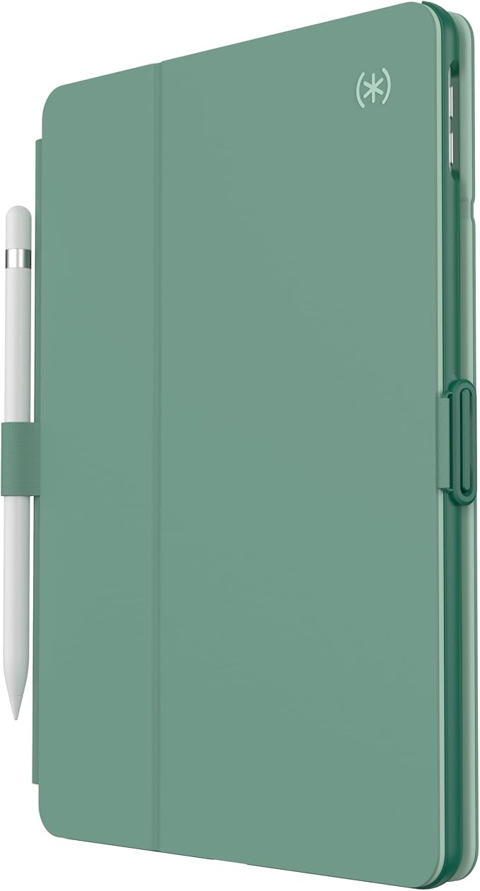 Speck Balance Folio Case for iPad 10.2 Inch (2019-2021) - Drop &amp Camera Protection Slim Multi Range Stand Apple Pencil Holder - Arcadia Navy/Moody Grey