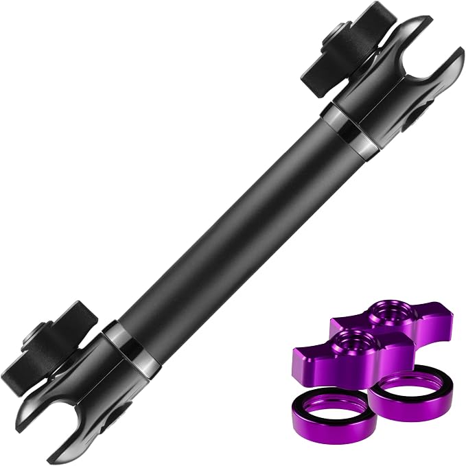 Tackform 10 Long 20mm Ball and Socket Arm DuraLock 20 Series Aluminum Tube Arm | Dual 20mm Sockets and Optional Anti-Theft Knobs | Black