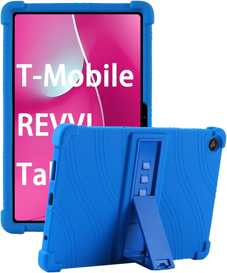 Case for T-Mobile REVVL Tab 2 10.1 Inch Tablet 2025 - Kid-Friendly Soft Silicone Cover with Adjustable Stand Compatible with T-Mobile REVVL Tab 2 5G 10.1 (Black)