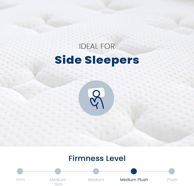 Coolvie 14 Inch King Mattress, Medium Plush Gel Memory Foam Mattress Hybrid, Double Cooling King Size in a Box Euro Top with CertiPUR-US Certified Foam, Supportive Pocket Coil for Motion Isolation
