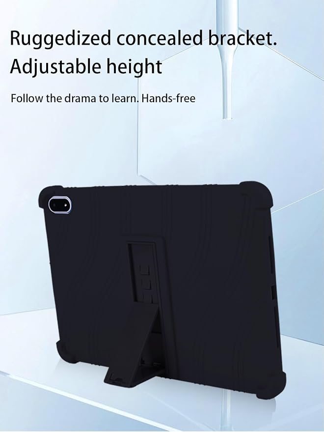 for OnePlus Pad 3 Android 15 Tablet13.2 inch Tablets CaseSoft Silicone Adjustable Stand Cover Lightweight Kids FriendlyBlack.
