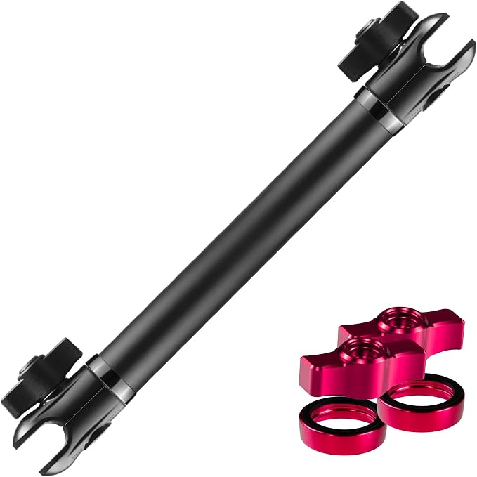 Tackform 10 Long 20mm Ball and Socket Arm DuraLock 20 Series Aluminum Tube Arm | Dual 20mm Sockets and Optional Anti-Theft Knobs | Black
