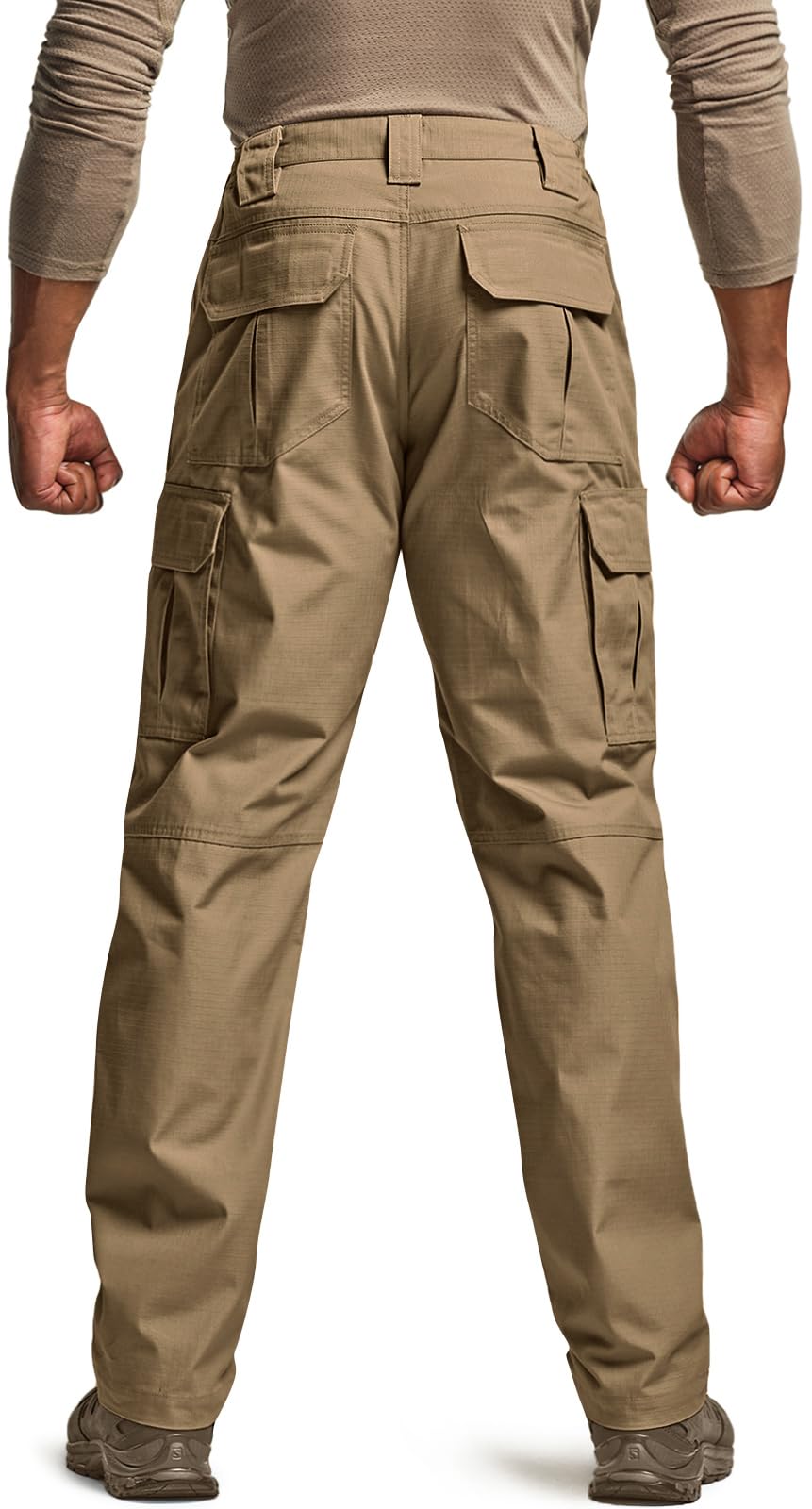 CQR Men's Tactical Pants, Water Resistant Ripstop Cargo Pants, Lightweight EDC Work Hiking Pants, Outdoor Apparel, Raider Cougar, 34W x 30L